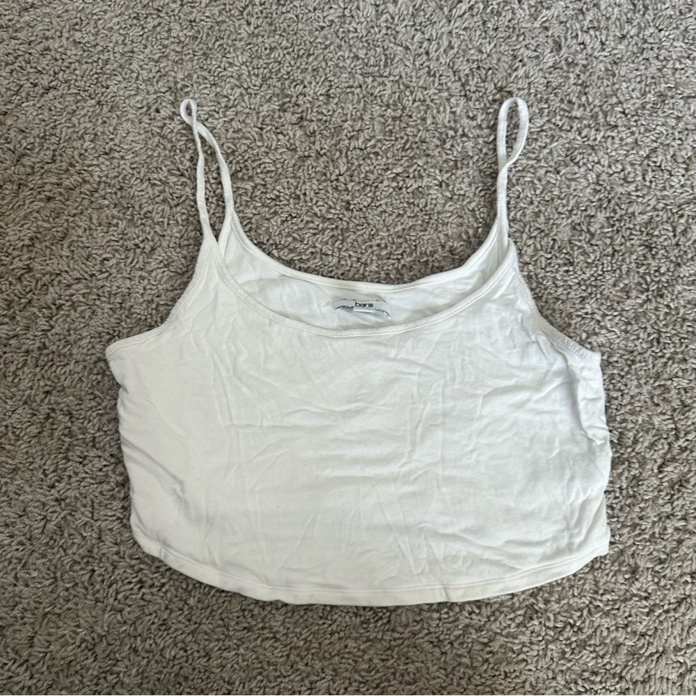 Bar III Cream Relaxed Crop Camisole